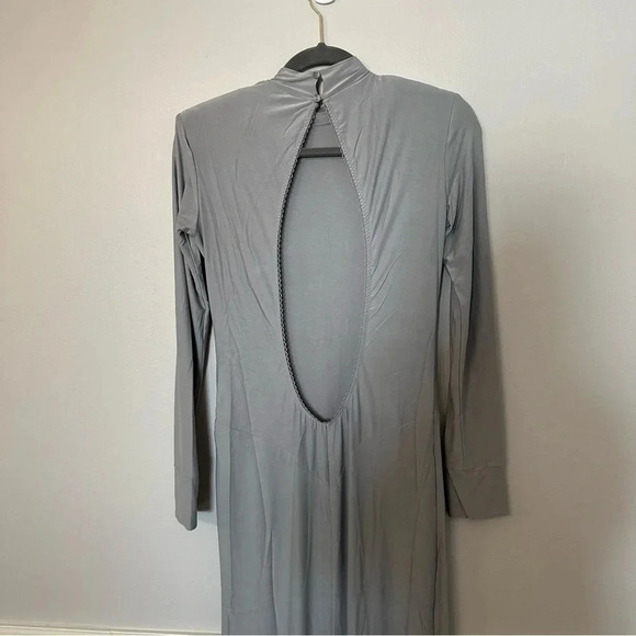 We Are HAH Southern Lady Silver Long Sleeve Open Back Midi Dress NWT - Picture 14 of 16
